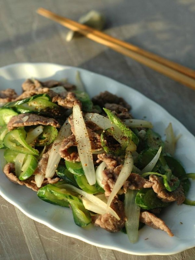 Bò xào mướp Nhật