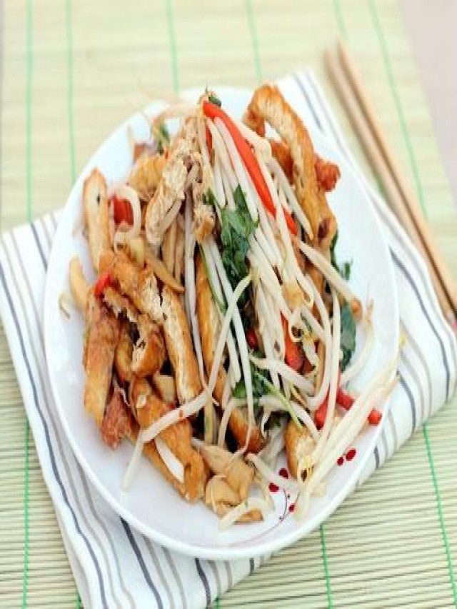 Đậu phụ xào giá đỗ - Món chay thanh đạm mà đưa cơm