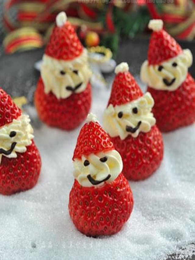 Dâu tây 'hóa' ông già Noel ngộ nghĩnh